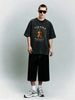 Summer New Washed Short-sleeved T-shirt, Men's Retro Vienna Society Violin Print Youth Loose Casual Street Tee_viptrois.com