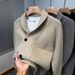 Men’s Shawl Collar Knit Cardigan – Thickened Casual Pullover Sweater (M-XXXL, Beige/Grey/Black/Brown)_viptrois.com