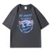 Men's Short Sleeved T-shirt Round Neck 2025 Summer Trend Simple Print Solid Color Pure Cotton Casual Loose Couple_viptrois.com