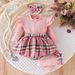 Mother & Kids Chic Knit Sleeveless Bodysuit & Socks Set For Baby Girls - Soft Cotton 3-Piece Outfit With Headband (Black/Khaki/Pink, 0-18M)_viptrois.com