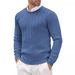 Men's Ribbed Cable Knit Sweater – Slim Fit Crew Neck Pullover With Stretch Fabric, Winter Casual Office Wear_viptrois.com