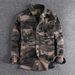 Fashion Wash Camouflage N-style Workwear Long-sleeved Shirt Men's Double Pockets Casual Military Youth Blouse_viptrois.com