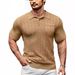 Men's Clothing Summer New Men's Casual Polo Shirt V Neck Pocket Button Short Sleeve Cool Breathable Knitted Men's Shirt_viptrois.com