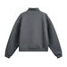 Split Design Stand Collar Cardigan Sweatshirt Men's Autumn Loose Street Fashion Ins Solid Color Casual Jacket_viptrois.com