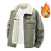 Men's Fleece Thickened Cotton-padded Casual Tooling Cotton-padded Vintage Corduroy Jacket_viptrois.com