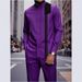 Men's 3D Digital Print Striped Color Block Stand Collar Shirt Button Set Trendy Spring Autumn_viptrois.com