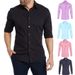 Men’s Clothing Hot Sale Men's Zipper Shirt Hidden Zipper Button Oxford Stretch Cotton Zipper Lining_viptrois.com