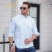 Men's Clothing Plus Size Spring And Autumn Men's Long Sleeved Shirt Fat Guy Fat Large Loose Business Shirt_viptrois.com