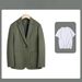 Linen-Blend Suit Set – Single-Breasted Relaxed Fit Suit Jacket & Trousers (100% Acetate) – Lightweight For Spring/Summer_viptrois.com