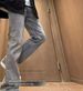 Cleanfit Men's Smoky Gray Cement Colored High Street American Retro Vibe Pants, Slim Fit, Slightly Flared._viptrois.com