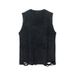 Men's Clothing Washed Old Personality Pure Cotton Hole Vest Men Summer Ins Trend Loose Versatile Casual Sleeveless T Shirt_viptrois.com