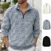 Men's Lightweight Half-Zip Hooded Sweatshirt, Casual Long Sleeve Pullover For Fall & Winter, Breathable & Comfortable, Slim Fit, Solid Colors_viptrois.com