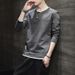 Long Sleeve T-Shirt 2025 Spring Autumn New Trendy Letter Embroidery Clothes Korean Style Base Shirt Pure Cotton Men's_viptrois.com