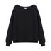 Women's Oversized Off-Shoulder Sweatshirt - 350g Heavyweight Cotton Pullover With Round Neck & Drop Sleeve, Trendy Streetwear Top (Multiple Colors)_viptrois.com