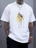 Salvador Dali Elephant Line Drawing (1948) Artwork T-shirt Graphic Homme Unisex Designer Clothes Versatile Streetwear Comfortable Casual Stretched_viptrois.com