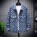 Cross Border Personalized Fashion Trendy Brand Jacquard Denim Jacket For Men's Loose Fitting Casual Couples, Youth Jacket_viptrois.com