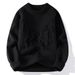 2026 Knitwear Lazy-Fashion Knit Pullovers Men Round Collar Broken Hole Long Sleeve Loose Thicken Sweater_viptrois.com