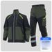 Men's Durable Workwear Set - Tear-Resistant Polyester Coveralls For Construction, Mining & Electrical Workers (Army Green/Navy Blue/Medium Gray)_viptrois.com