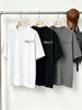 100% Cotton Men's 3-Pack T-shirts Horse Carriage Sketch With Paris Text Print Crew Neck Short Sleeve Casual Tops In Black White Gray_viptrois.com