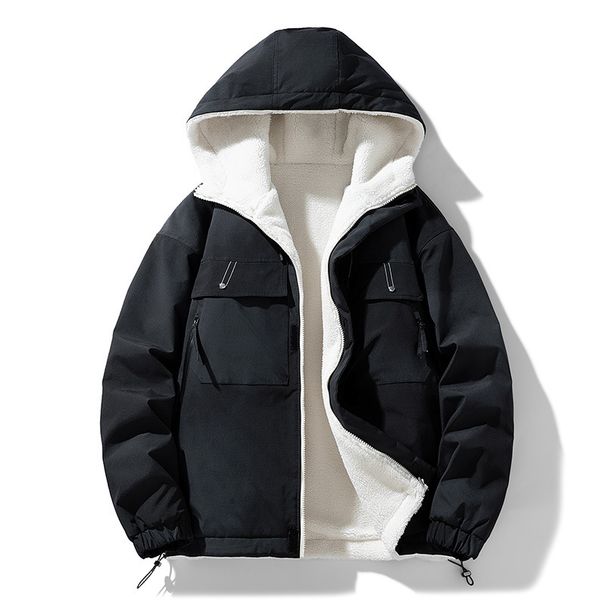 Double-sided Cotton-padded Men's Autumn And Winter Thickened Cotton Jacket Trendy Brand Men's Lamb Wool Jacket_viptrois.com