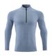 Men's Clothing Running Long-Sleeved Men's Sports T-Shirt Fitness Training Quick-Drying Clothes Stand-Up Collar Half-Zip Tights Breathable_viptrois.com