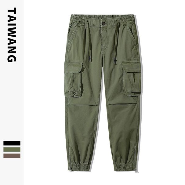Men's Clothing Casual Pants Men Autumn and Winter Men's Clothing Ready to wear Dyed Multi pocket Loose fitting Men's Trousers_viptrois.com