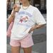 Camiseta Algodón Con Estampado Mar Casual De Moda Para Mujer_viptrois.com