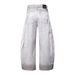 Punk Wasteland Vintage Dirty Denim Scimitar Men's Design Sense Split Patchwork Tie-Dye Wide-Leg Cargo Pants Trendy_viptrois.com