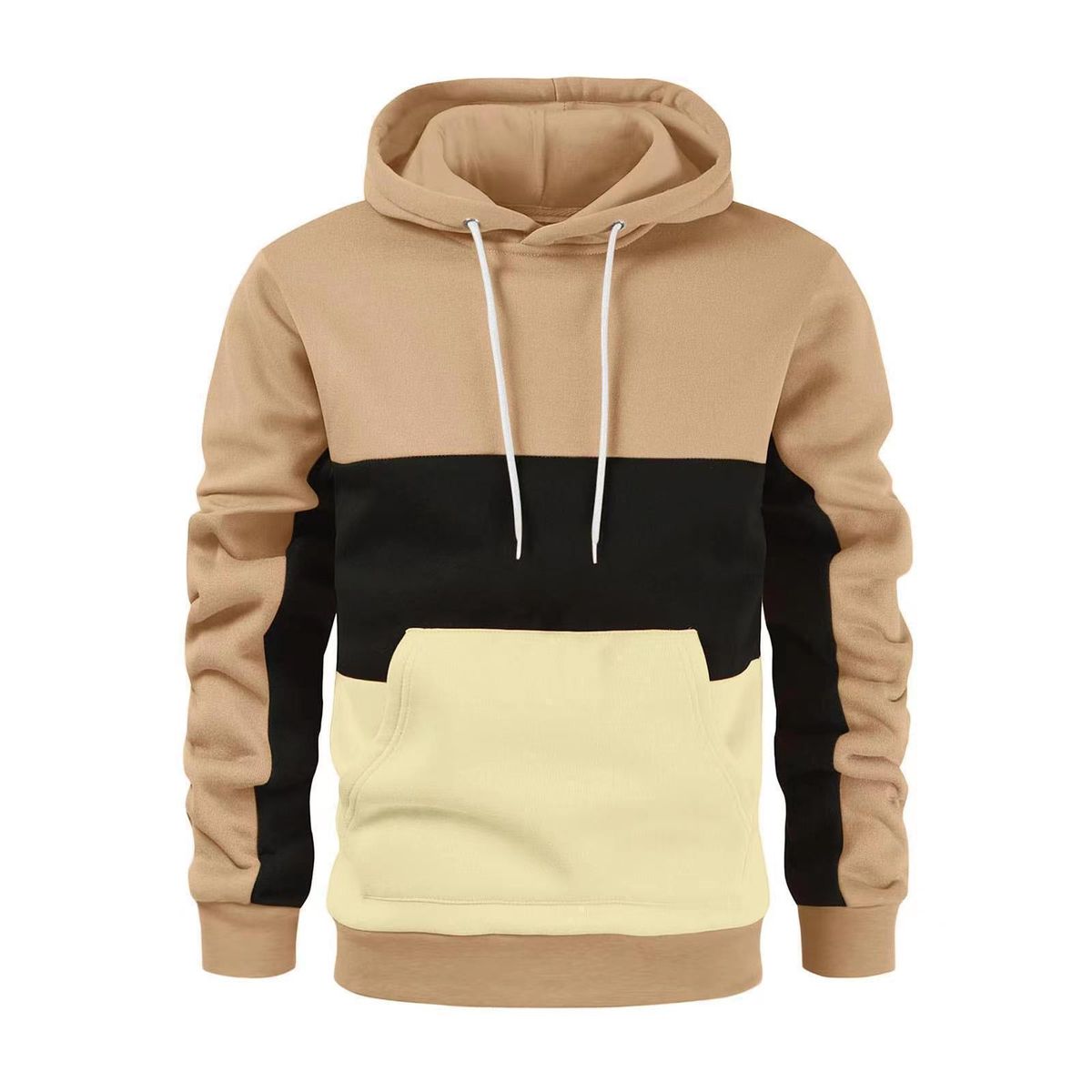 2026 Autumn And Winter Men's Fashion Contrasting Sweater European And American Men's Splicing Color Hoodie_viptrois.com