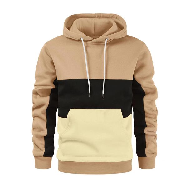 2026 Autumn And Winter Men's Fashion Contrasting Sweater European And American Men's Splicing Color Hoodie_viptrois.com