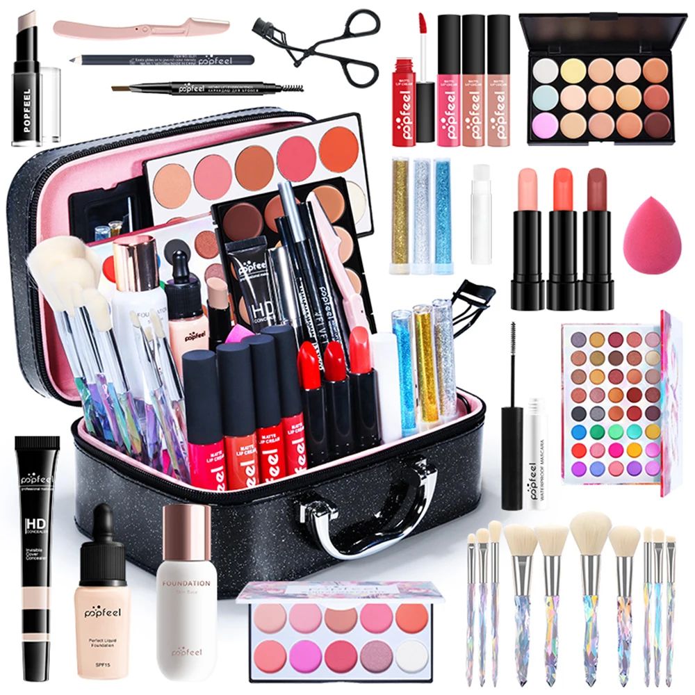 All In One Makeup Kit for Women Full Kit, All in One Makeup Sets Include Eyebrow Eyeliner Eyeshadow_viptrois.com
