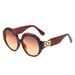 Two Circles Diamond Oval Frame Sunglasses For Women - Metal LOGO Gradient Color Fashion Eyewear_viptrois.com