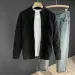 Men's Clothing Men's Solid Knit Cardigan - Classic Long-sleeve Sweater_viptrois.com