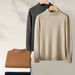 Men's Japanese Style Slim Fit Sweater – Mid Neck Knit Pullover (White/Dark Gray/Black/Apricot/Brown, M-4XL)_viptrois.com