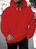 Men's Autumn And Winter Casual Fashionable Loose Hooded Sweatshirt With Geometric Bull Head Pattern Printed Warm Long Sleeved Pullover_viptrois.com
