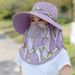 Summer New Women's Sun Sunshade And Face Shield, Integrated With Shawl, Tea Picking Hat, Outdoor Farm Busy Mask Hat_viptrois.com