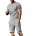 Men's Summer 2-Piece Set Casual Short Sleeve Tee And Shorts Athletic Comfort Outfit_viptrois.com
