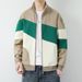 Men's Casual Zip-Up Hooded Jacket - Lightweight Spring/Fall Outerwear With Stand Collar & Drop Shoulder Design_viptrois.com