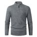 Loom Autumn Winter New European American Half Turtleneck Zipper Knitwear Long Sleeve Trendy Solid Color Men's_viptrois.com