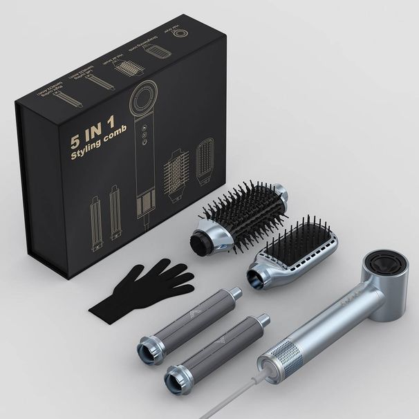 5 in 1 Molding tool high speed hair dryer negative ion household set multi function high speed hot air comb_viptrois.com