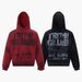 Men's Clothing Distressed Letter Print Hooded Sweatshirt High Street Hip Hop Retro Loose Casual Hoodie_viptrois.com