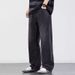 "Men's Distressed Wash Wide Leg Jeans – Vintage-Inspired Relaxed Fit Denim Pants With Raw Hem (90s Retro Style, High Waist Comfort"_viptrois.com