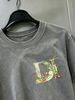 100% Cotton Washed Vintage Men's 3-Pack T-shirts Fairy Tale Pattern DI Monogram Print Crew Neck Short Sleeve Casual Tops In Gray Brown Light Gray_viptrois.com