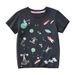 Mother & Kids Children's Clothing Short Sleeved 2025 Summer New Children's Black Tops Cartoon Casual Cool T Shirt Factory Wholesale_viptrois.com
