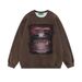 Street Fashion American Style Fuzzy Print Crew Neck Sweatshirt Long Sleeve Casual Men's Spring Autumn Loose Fit Sports_viptrois.com