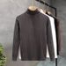 Men's Autumn And Winter Sweater High Collar Fried Dough Twists Knitwear Casual Solid Color Warm Sweater Teenagers_viptrois.com