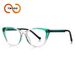 Two Circles New Cat Eye TR90 Plain Glasses Ladies Butterfly Frame Plain Glasses Frame LS019_viptrois.com