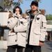 Men's Clothing Detachable Hood Thickened Winter Down Jacket With Large Fur Collar, Oversized Loose Fit, Warm Parka For Youth, Black/Burgundy/Beige_viptrois.com
