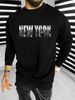 Men's Loose Casual And Fashionable New York Pattern Printed Round Neck Long Sleeved Sportswear For Autumn And Winter_viptrois.com