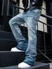 Men's Skinny Elastic Jeans Black White Casual Pants Mid Waist Zipper Fly Denim Spring Trendy Vintage High Street Style_viptrois.com